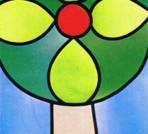 Klosterkirche Ilanz Glasfenster Paradiesbaum Zürcher Künstler Max Rüedi