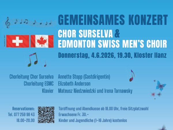 ChorSurselva_Konzert_viseta-sur-cunfins_Juni 2026_Kloster Ilanz