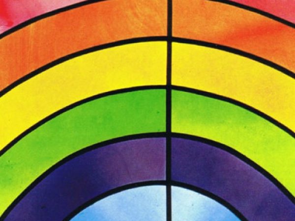 Kirchenfenster Regenbogen im Kloster Ilanz