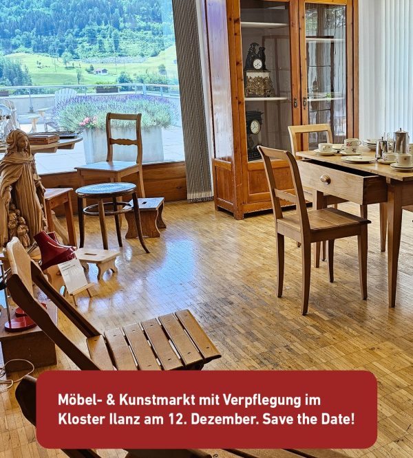 Save the Date Kunstmarkt Moebelmarkt Kloster Ilanz Dezember 2026